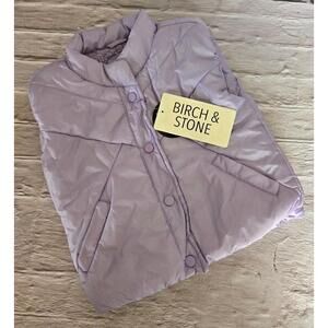 Girls BIRCH & STONE Purple Puffer Vest Jacket Size 5 (O49)